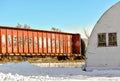 Red See through Train Car with Ovals