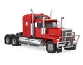 Red Semi-trailer Truck Isolated Royalty Free Stock Photo