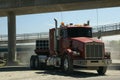 Red semi truck cab Royalty Free Stock Photo