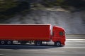 Red semi truck Royalty Free Stock Photo