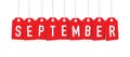 Red september tags Royalty Free Stock Photo