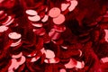 Red sequins pattern. Sparkling sequins background. Red sequin fabric. rectangular red shiny fabric Royalty Free Stock Photo