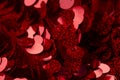 Red sequins pattern. Sparkling sequins background. Red sequin fabric. rectangular red shiny fabric Royalty Free Stock Photo