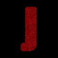 Red sequins sings. Sequins alphabet. Eps 10. Royalty Free Stock Photo