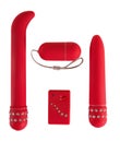 Red sex toy set Royalty Free Stock Photo