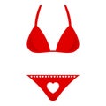 Red Lingerie Flat Icon on White