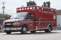 Red Seymour Rescue Ambulance Side View