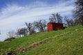 Red shacks pring Royalty Free Stock Photo