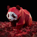 Red Shades Of Origami Panda