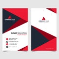 Red shape id, corporate and visit card. Elegant name card templates. Modern creative business card with abstract shapes. Vertical