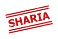 SHARIA Red Corroded Watermark with Double Lines