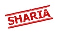 SHARIA Red Grunged Seal with Double Lines