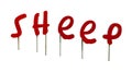 Red of sheep text with column Royalty Free Stock Photo