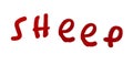 Red of sheep text Royalty Free Stock Photo