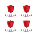 Red Shied logo set template Royalty Free Stock Photo