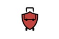 Red Shield and bag travel Creative Air Logo Royalty Free Stock Photo