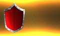 Red shield on a binary background with space for text Royalty Free Stock Photo