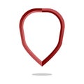 Red shield contour. Outline frame shape. Security guard symbol. Vector protect border. Royalty Free Stock Photo