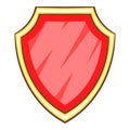 Red shield icon, cartoon style Royalty Free Stock Photo