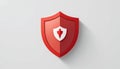 Red Shield Icon Security, Protection, and Safety Symbol Royalty Free Stock Photo