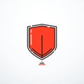 Vector red shield icon Royalty Free Stock Photo