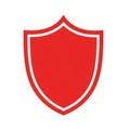 Red Shield Icon with White Outline on White Background security protection Royalty Free Stock Photo