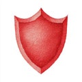 Red Textured Shield Illustration on White Background Royalty Free Stock Photo