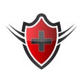 Red Shield Logo Design Protecting and Security Business Royalty Free Stock Photo