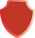 Red shield protection icon rotection shield encoded fingerprint icon. Safety finger scan concept badge. Privacy dactylogram banner