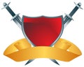 Red Shield with Swords Royalty Free Stock Photo