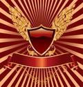Red shield wings Royalty Free Stock Photo