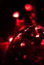 Red shining discoball mirrorball in motion Royalty Free Stock Photo