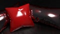 Red shinny leather pillow Royalty Free Stock Photo