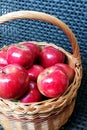 red shiny apples in the basket