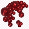 Red shiny beads. Pearls. Abstract background. eps 10 Royalty Free Stock Photo