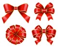 Wrapping Gifts with Festive Red Bows, Celebration Royalty Free Stock Photo