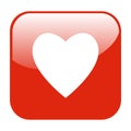 Red shiny Button: Heart Symbol