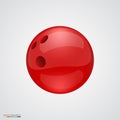 Red shiny and clean bawling ball Royalty Free Stock Photo