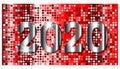 Red shiny happy new year 2020 background design