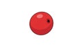 A red, shiny sphere appears against a white background, with a small black spider Royalty Free Stock Photo