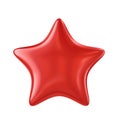 Red shiny star isolated on white background Royalty Free Stock Photo