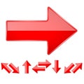 Red shiny straight 3d arrows Royalty Free Stock Photo