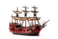 red ship on white background