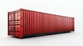 Red shipping container isolated on white background Generative AI Royalty Free Stock Photo