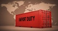Red shipping container labeled \