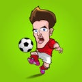 Red shirt play football cartoon