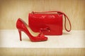 Red shoe and bag Royalty Free Stock Photo