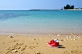 Red Shoes At Beach Royalty Free Stock Photo