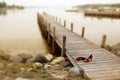 Red Shoes on a Dock Royalty Free Stock Photo