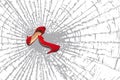 Red shoes, fragments of broken glass Royalty Free Stock Photo